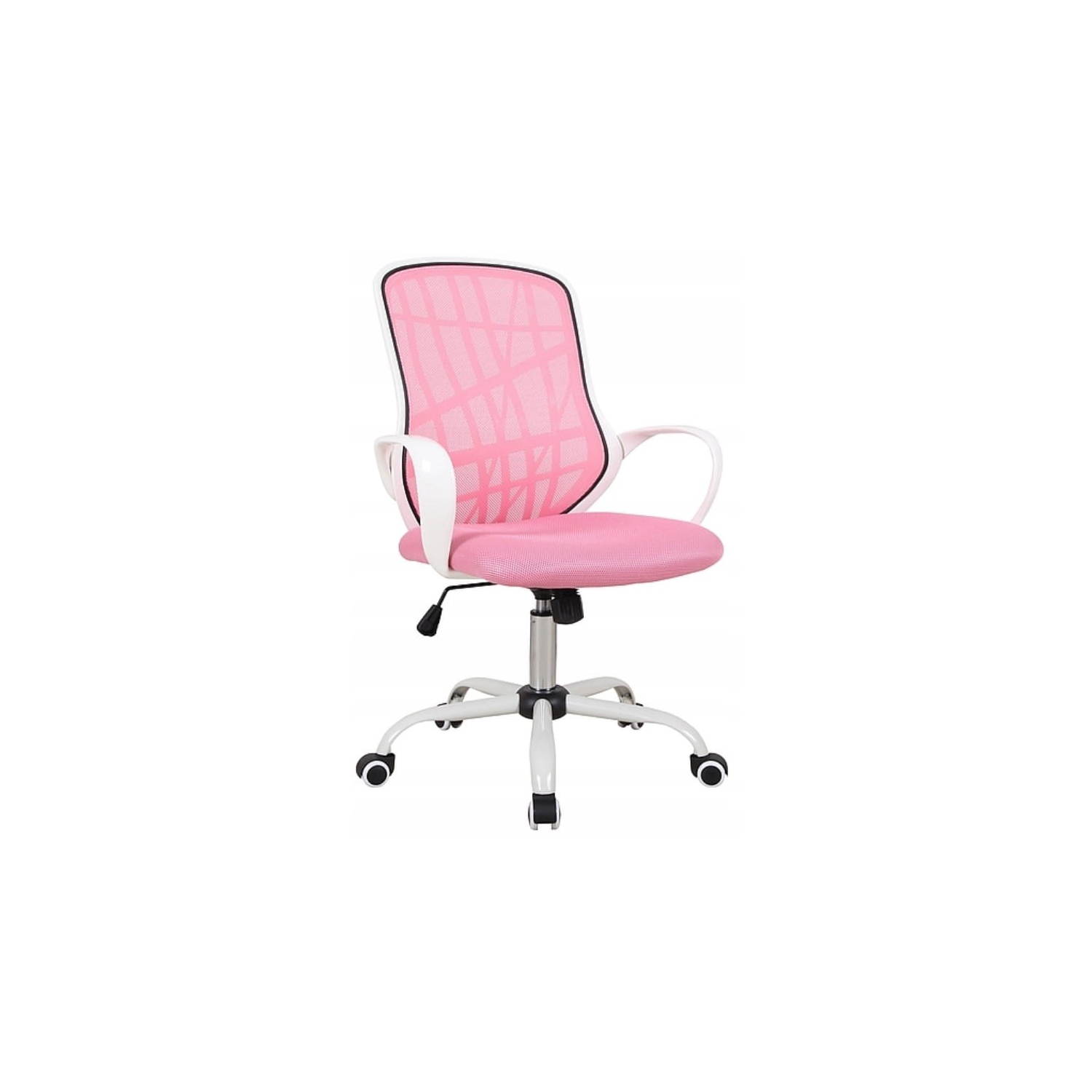 Fotel do Biurka DEXTER Różowy/Biały Krzesło Obrotowe Dla Dziecka