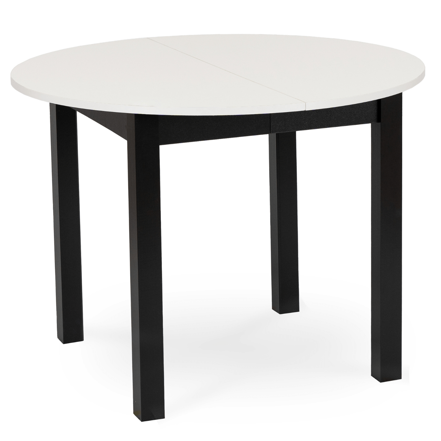 Stół Okrągły Rozkładany HARRY 102-142 cm Biały/Czarny Nowoczesny B.HARRY/B/CZ/S