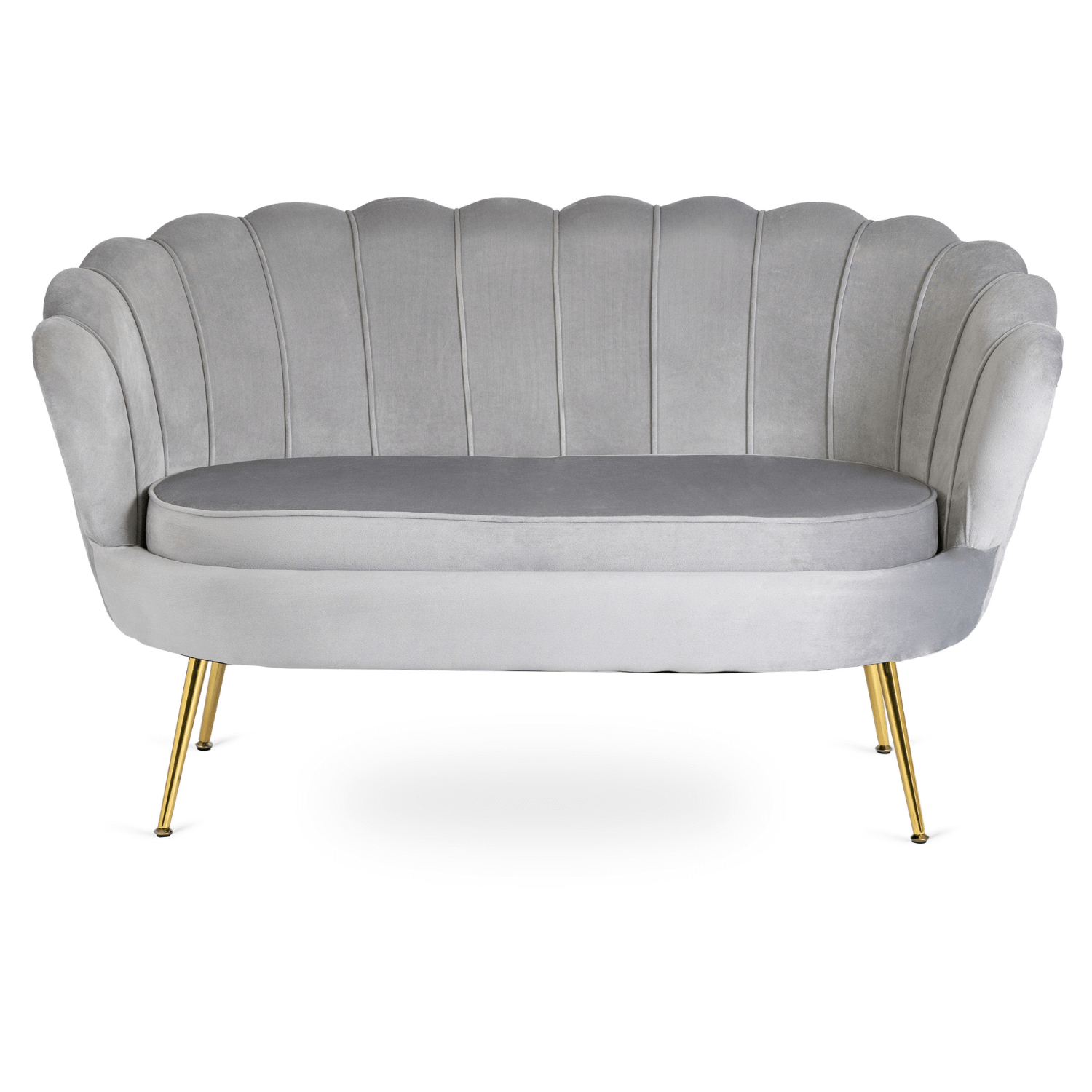 Sofa ZENDAYA Dwuosobowa Szara Muszelka Glamour do Salonu ME.ZENDAYA/P/ZL/V/FW