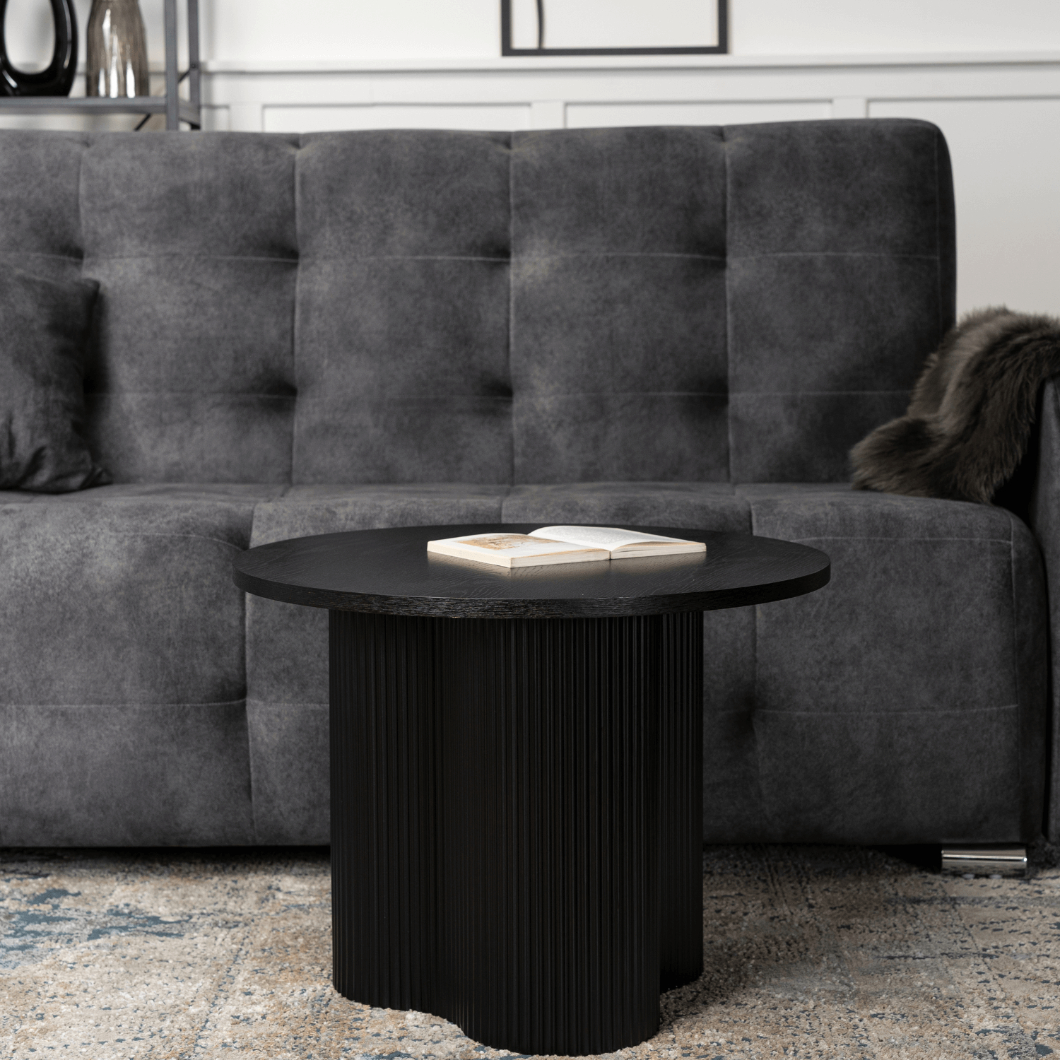Stolik Kawowy DERIAN 60 cm Czarny Nowoczesny Loft ME.DERIAN/CZ/CZ/L