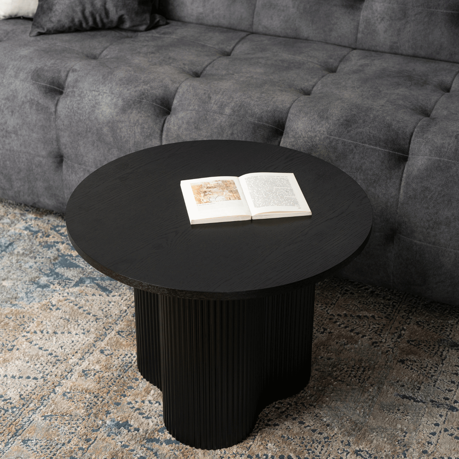 Stolik Kawowy DERIAN 60 cm Czarny Nowoczesny Loft ME.DERIAN/CZ/CZ/L
