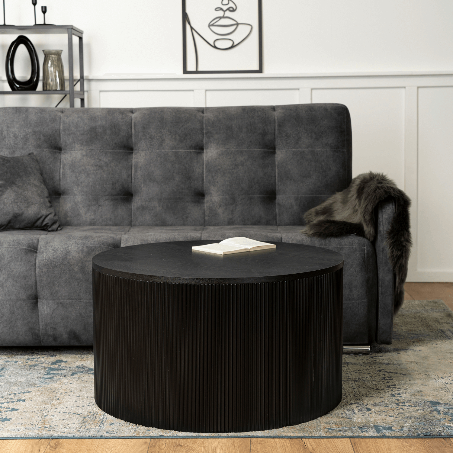 Stolik Kawowy HOPE MAX 80 cm Czarny Nowoczesny Loft ME.MAXHOPE/CZ/CZ/L