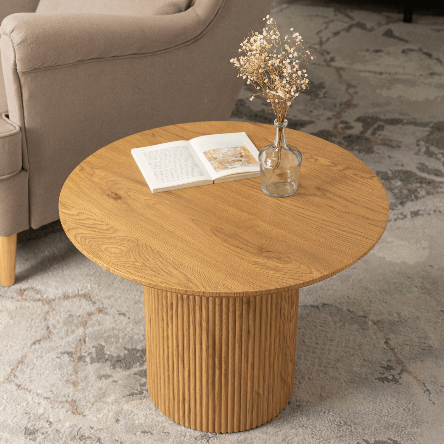 Stolik Kawowy MAYLIN 60 cm Dąb Nowoczesny Loft ME.MAYLIN/D/D/L