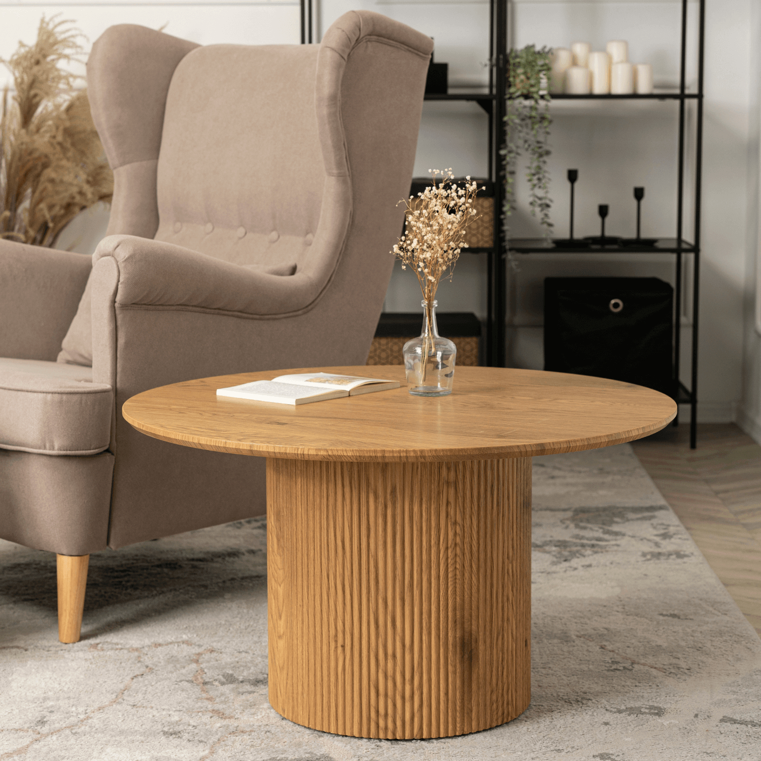 Stolik Kawowy MAYLIN MAX 80 cm Dąb Nowoczesny Loft ME.MAXMAYLIN/D/D/L
