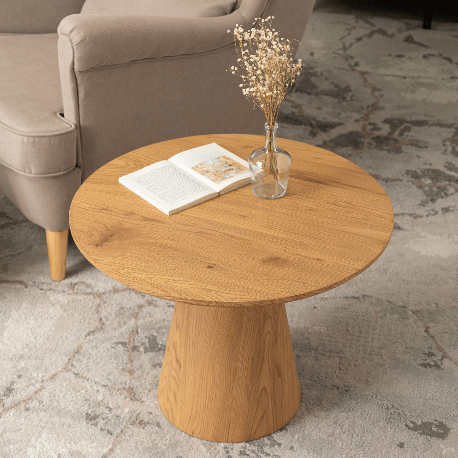 Stolik Kawowy CARLY 60 cm Dąb Nowoczesny Loft ME.CARLY/D/D/L