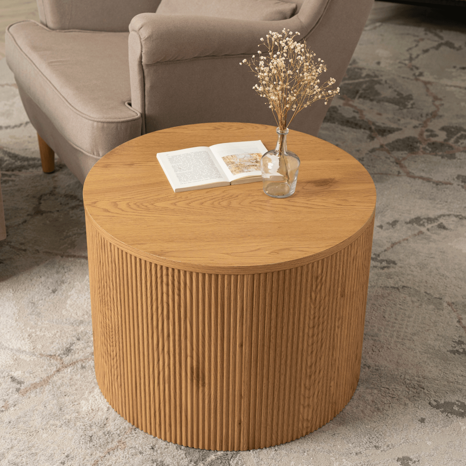 Stolik Kawowy CLOVER 60 cm Dąb Nowoczesny Loft ME.CLOVER/D/D/L