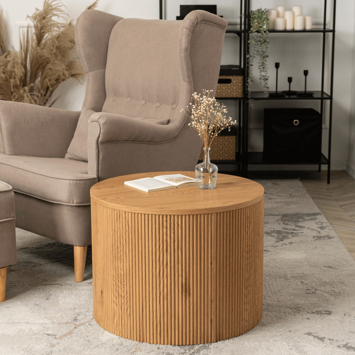 Stolik Kawowy CLOVER 60 cm Dąb Nowoczesny Loft ME.CLOVER/D/D/L
