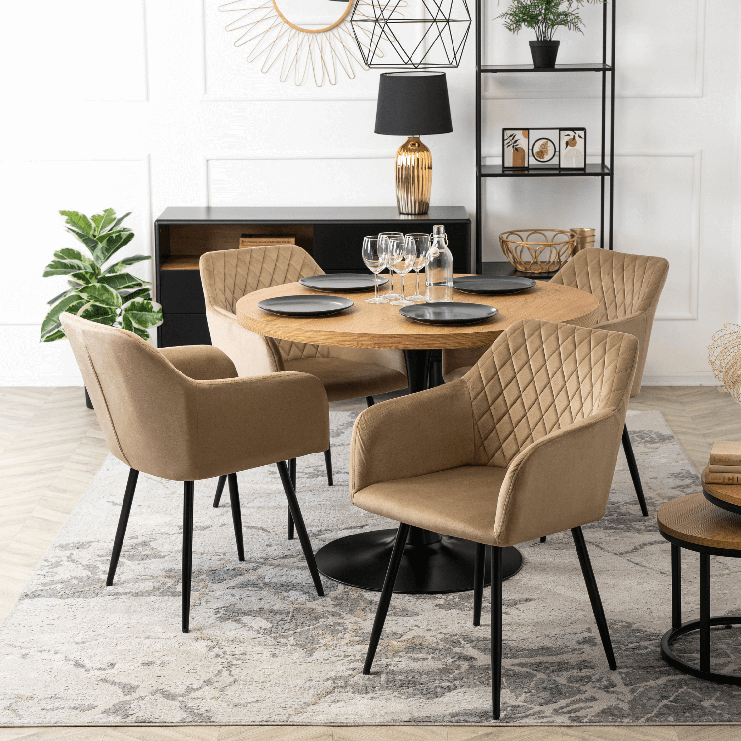 Krzesło Tapicerowane SHANE Beżowe Nowoczesne Loft ME.SHANE/BZ/V/K