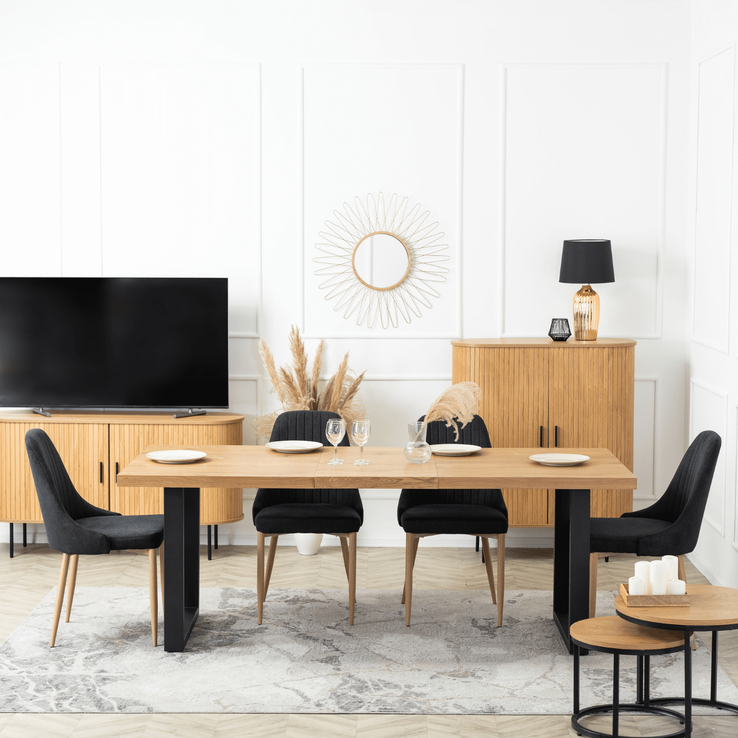 Krzesło Tapicerowane do Jadalni TORINO Czarne Nowoczesne ME.TORINO/CZ/D/T/K