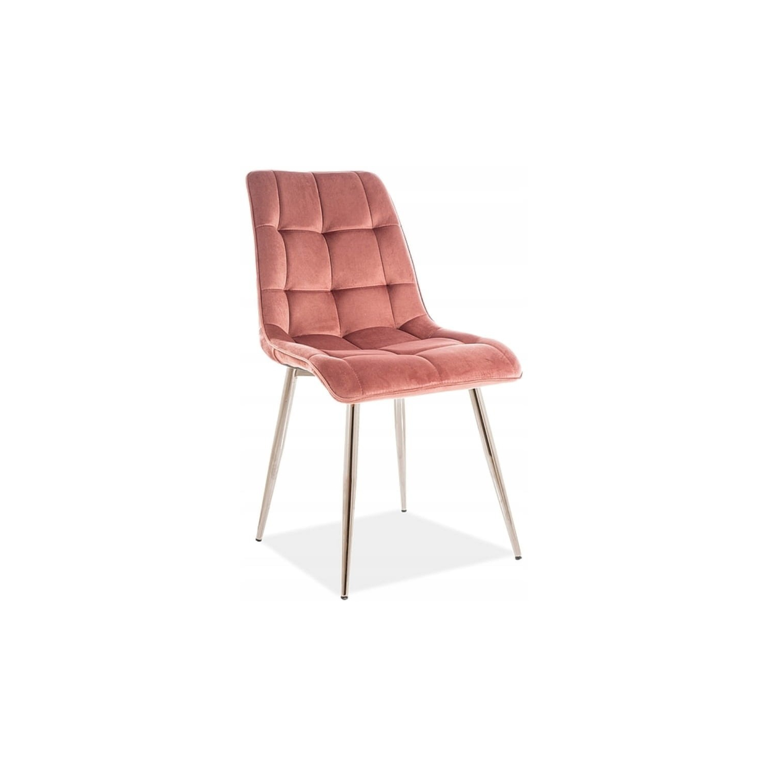 Krzesło Skandynawskie Salon CHIC CHROM Róż Welur