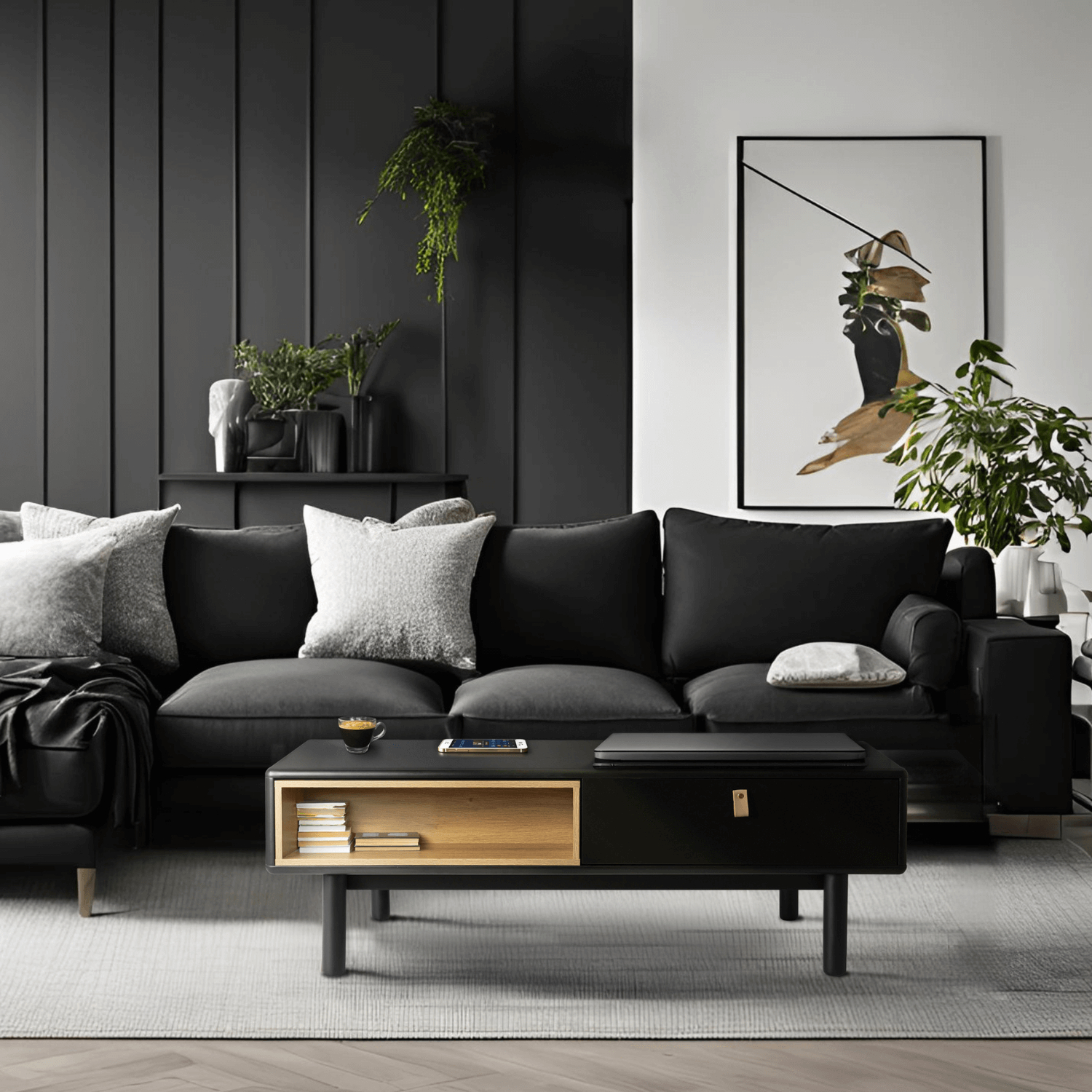 Ława do Salonu ARES 120 cm Czarna Loft ME.ARES/CZ/L