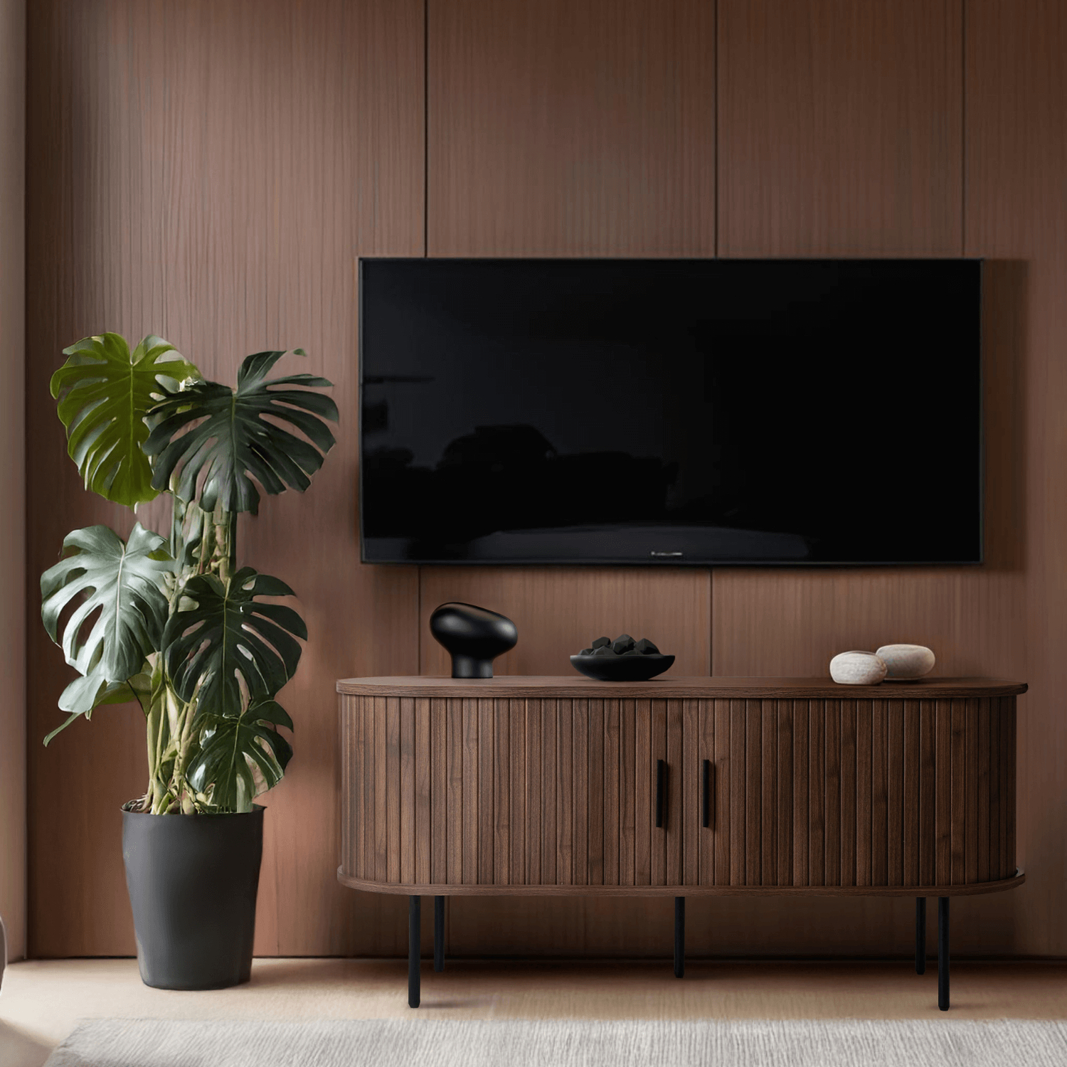 Szafka RTV do Salonu Dwudrzwiowa TRISH 120 cm Orzech Nowoczesna ME.TRISH/O/RTV