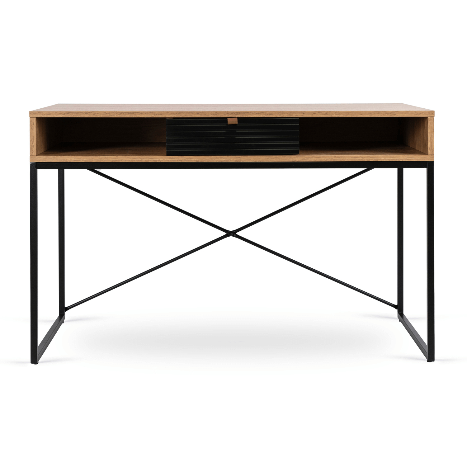 Biurko z Szufladą OASIS 120 cm Dąb/Czarne Nowoczesne Loft ME.OASIS/D/CZ/B