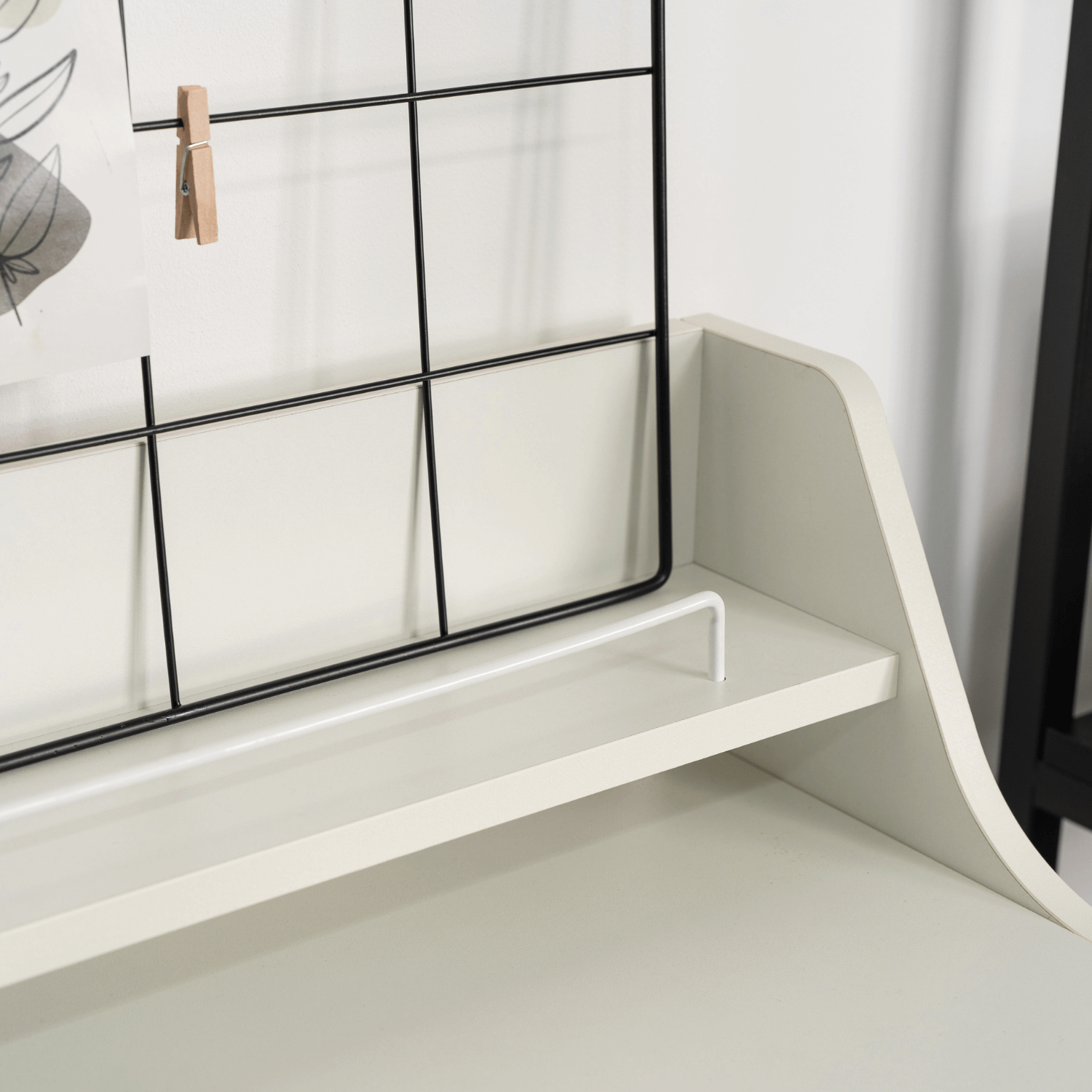 Małe Skandynawskie Biurko z Szufladami PERI 77 cm Białe Nowoczesne ME.PERI/B/B/B