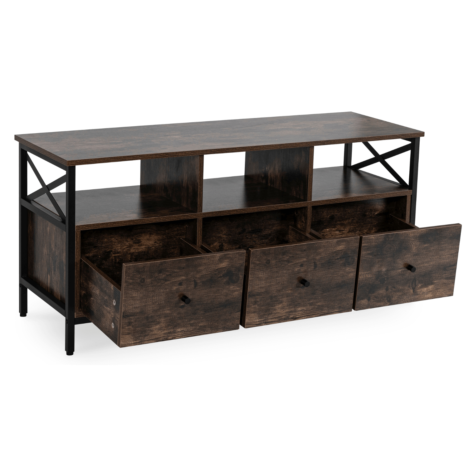 Szafka RTV Z Szufladami ZONE 120 cm Dąb Rustykalny Nowoczesna Loft ME.ZONE/RUB/CZ/RTV