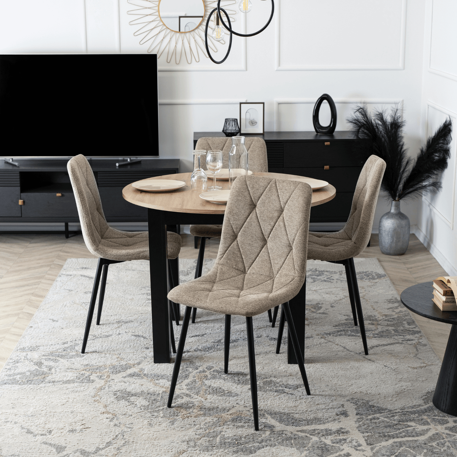 Krzesło Tapicerowane do Salonu ROBIN 2 Beżowe Nowoczesne Loft ME.ROBIN2/BZ/T/K