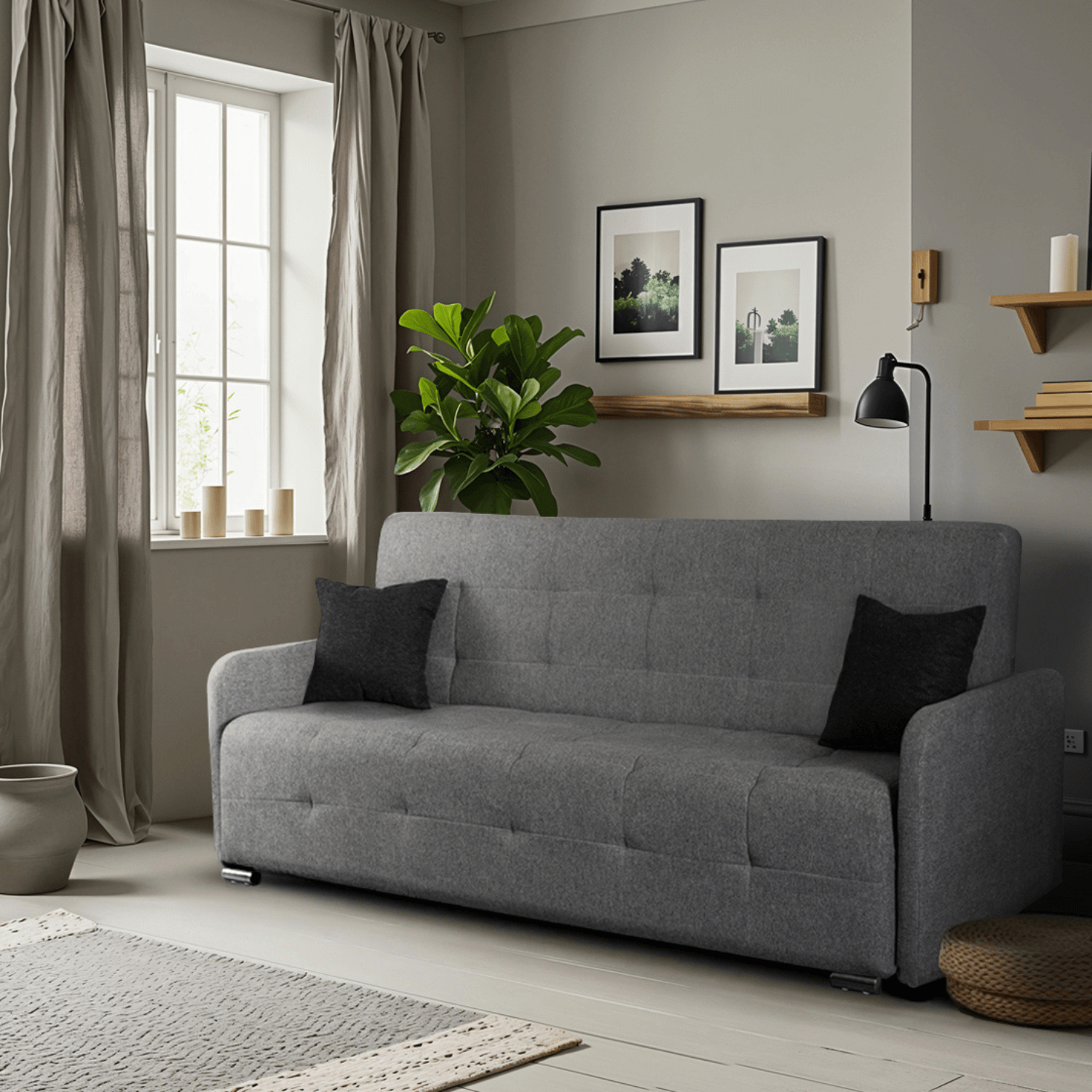 Sofa z Funkcją Spania ARIA Wersalka Rozkładana Dwuosobowa Szara Nowoczesna do Salonu PPHUE.RIVA/POLARIS19/WER