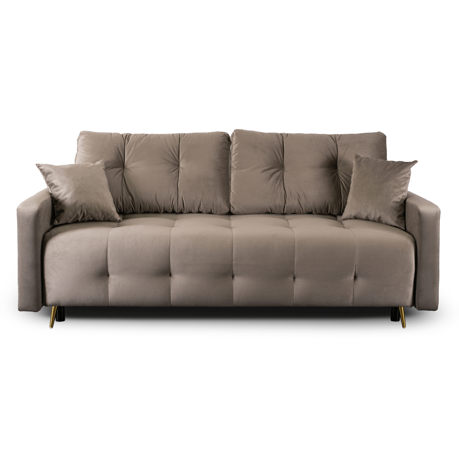 Sofa z Funkcją Spania SEUL Rozkładana Dwuosobowa Welurowa Beżowa Nowoczesna do Salonu PPHUE.FLAVIO/PAROS3/WER