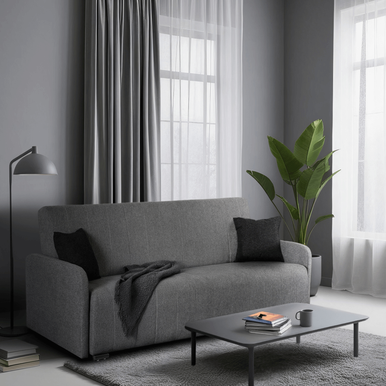 Sofa z Funkcją Spania ASPEN Wersalka Rozkładana Dwuosobowa Szara Nowoczesna do Salonu PPHUE.VIVA/POLARIS19/WER