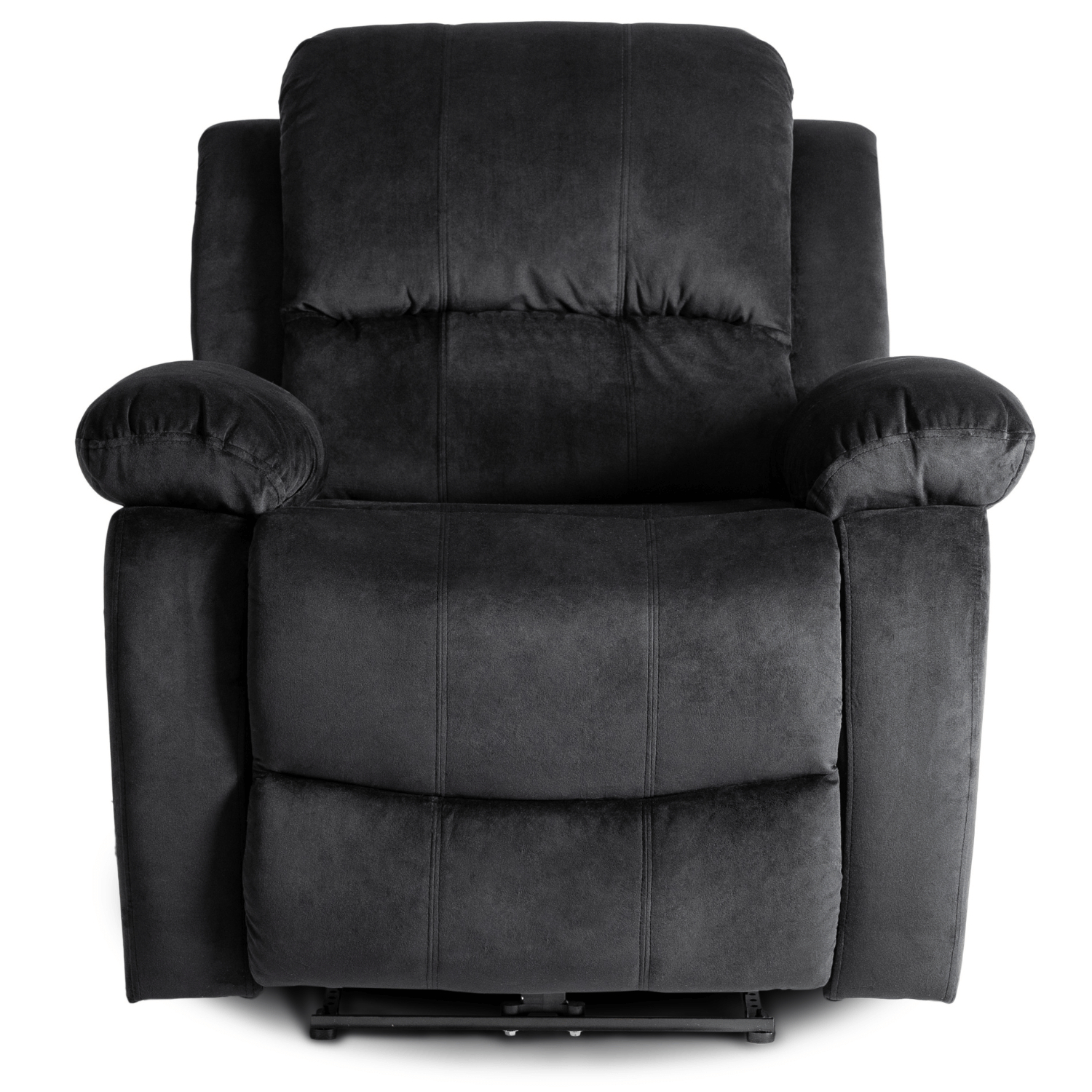 Fotel Masujący ARON Elektryczny Rozkładany z Podnóżkiem Czarny Welurowy Nowoczesny ME.ARON/CZ/V/FW